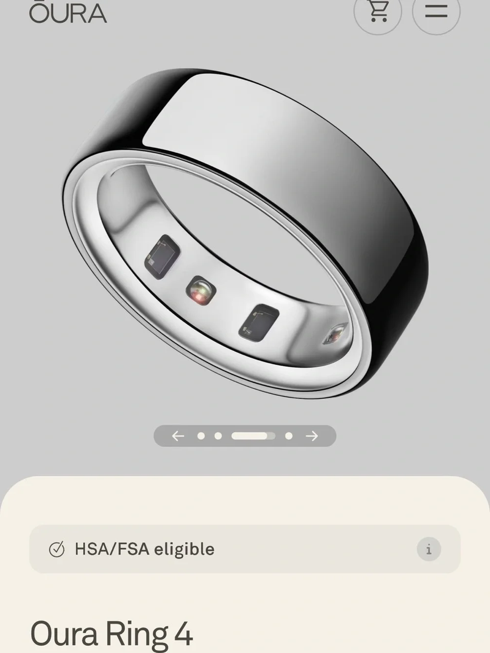 Oura Ring — Polished Silver Smart Ring